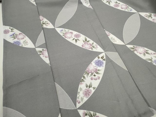 平和屋着物▽小紋 単衣 七宝花文 洗える着物 CAAV9538ze