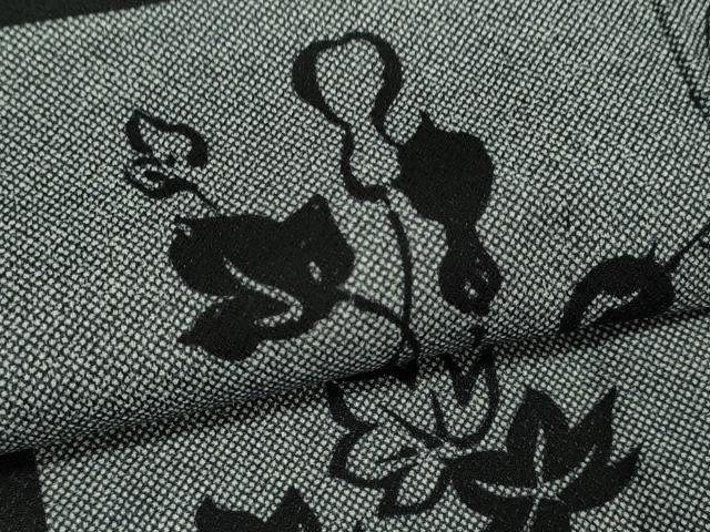 平和屋着物▽小紋　単衣　市松草花文　黒地　洗える着物　CAAV9545ze 平和屋着物▽小紋 単衣 市松草花文 黒地 洗える着物 CAAV9545ze 2025年