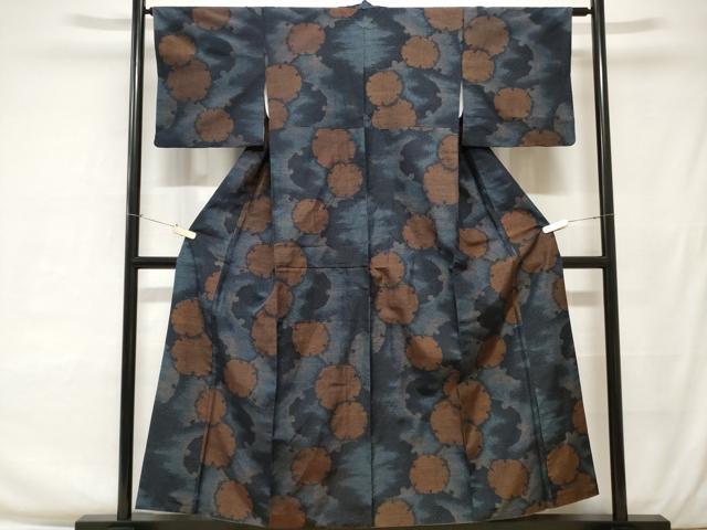 平和屋着物●小千谷紬　雪輪風景花文　正絹　逸品　未使用　CAAW3162ut 平和屋着物○小千谷紬 雪輪風景花文 正絹 逸品 未使用 CAAW3162ut 平和