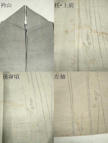 平和屋着物＊夏物　訪問着　絽紬地　手描き　水辺風景文　正絹　逸品　CAAW0885ng_8