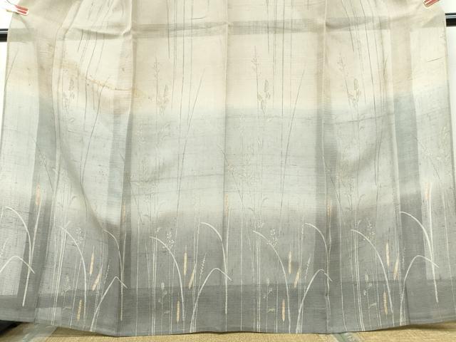 平和屋着物＊夏物 訪問着 絽紬地 手描き 水辺風景文 正絹 逸品