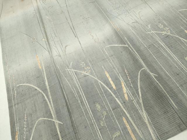 平和屋着物＊夏物 訪問着 絽紬地 手描き 水辺風景文 正絹 逸品