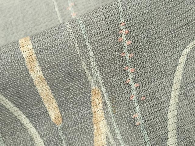 平和屋着物＊夏物　訪問着　絽紬地　手描き　水辺風景文　正絹　逸品　CAAW0885ng_6