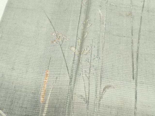 平和屋着物＊夏物 訪問着 絽紬地 手描き 水辺風景文 正絹 逸品