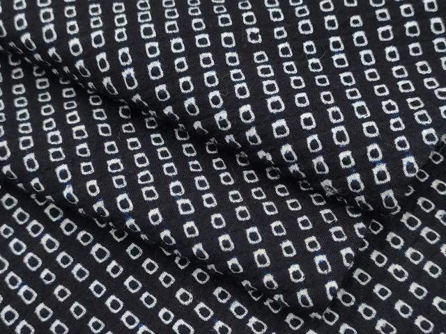 平和屋着物∴夏物　男性　浴衣　有松鳴海絞り　黒地　綿　逸品　CAAW0970ng