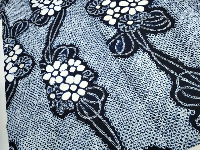 平和屋着物∴夏物 浴衣 有松鳴海絞り 吉祥花文 綿 逸品 CAAW1021ng