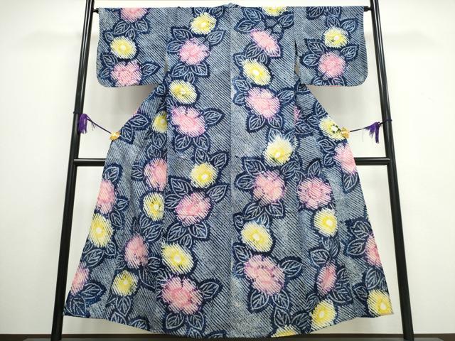 平和屋着物∴夏物　浴衣　有松鳴海絞り　舞花文　綿　逸品　CAAW1035ng