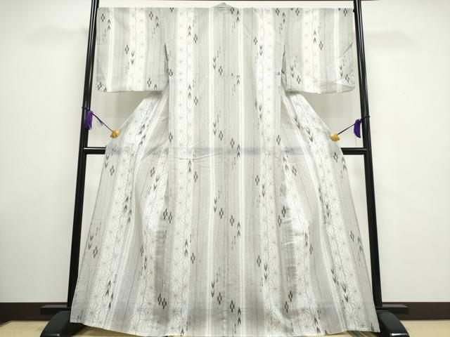 平和屋着物∴夏物　浴衣　コシノジュンコ　JUNKO KOSHINO 　麻の葉間道　綿　逸品　CAAW1048ng