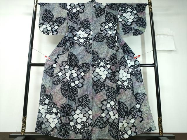 平和屋着物∴夏物　浴衣　有松鳴海絞り　紫陽花　綿　逸品　CAAW1077ng