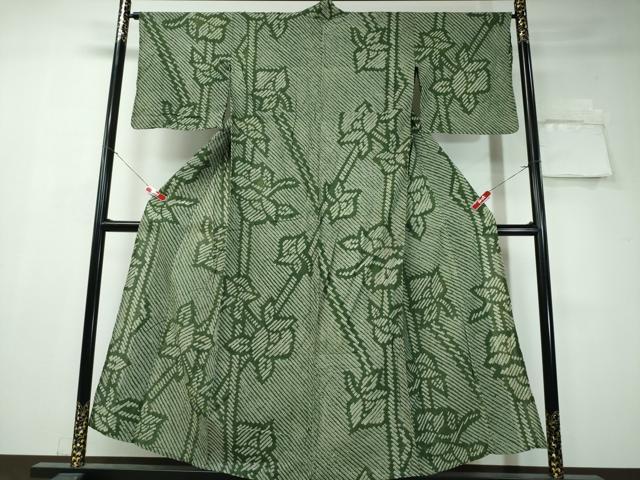 平和屋着物∴夏物　浴衣　有松鳴海絞り　籬舞花文　綿　逸品　CAAW1088ng