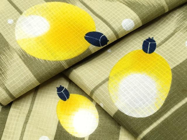 平和屋着物∴夏物　浴衣　綿紅梅　蛍　ホタル　矢羽根文　綿　逸品　CAAW1105ng