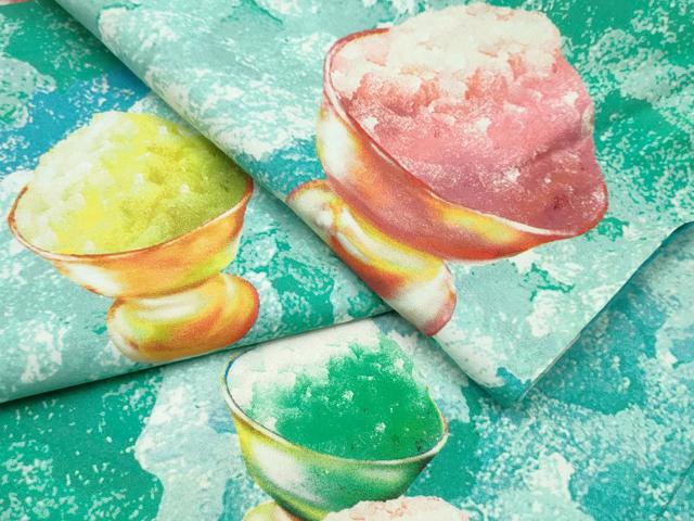 平和屋着物∴夏物　浴衣　かき氷　綿　逸品　CAAW1108ng