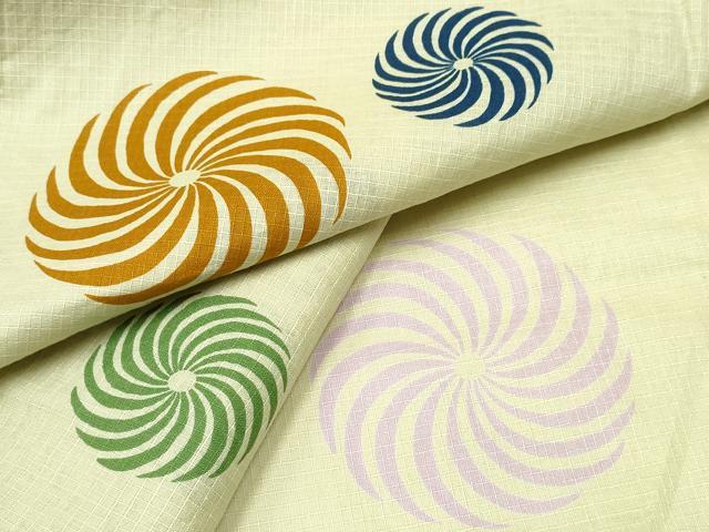 平和屋着物∴夏物　浴衣　綿紅梅　捻じ菊文　綿　逸品　CAAW1114ng