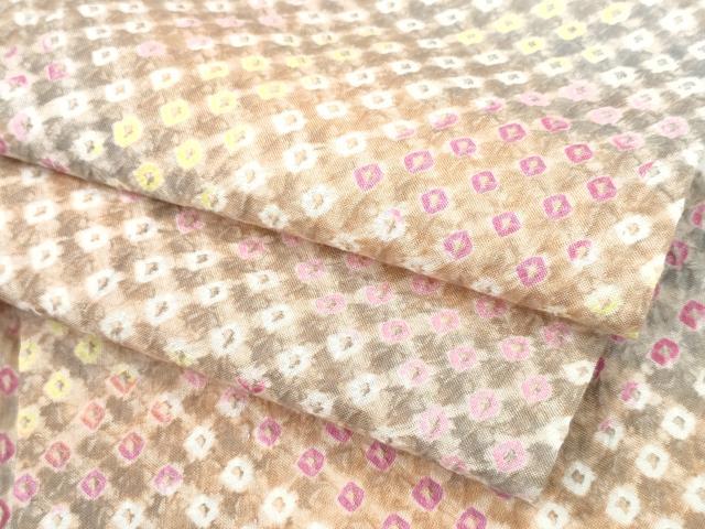 平和屋着物∴夏物　浴衣　有松鳴海絞り　霞文　綿　逸品　CAAW1143ng