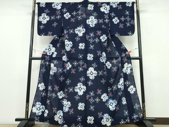 平和屋着物∴夏物　浴衣　有松鳴海絞り　吉祥文　綿　逸品　CAAW1150ng