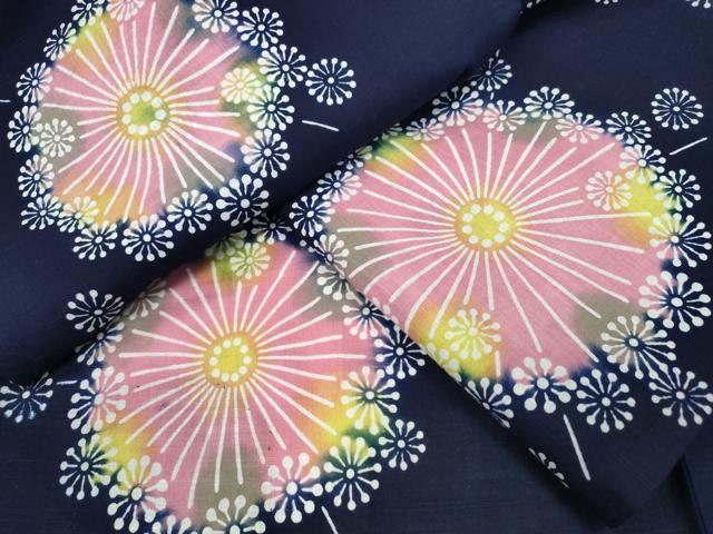 平和屋着物∴夏物　浴衣　花火　綿　逸品　CAAW1165ng