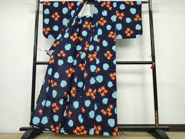 平和屋着物∴夏物 浴衣 舞葉花文 綿 逸品 CAAW1171ng 【公式通販】