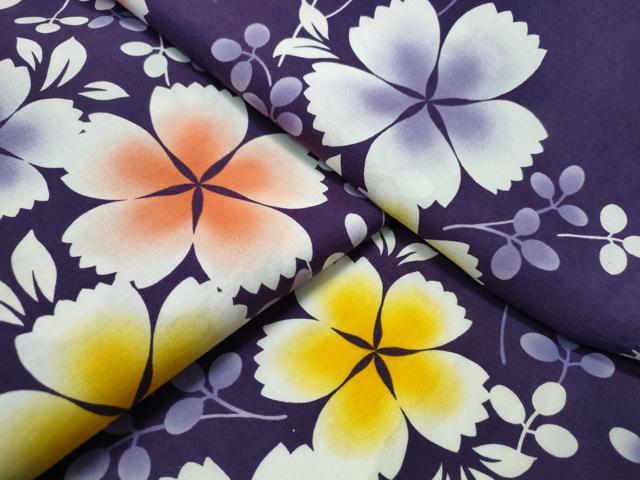 平和屋着物∴夏物　浴衣　草花文　綿　逸品　CAAW1172ng