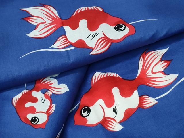 平和屋着物∴夏物　浴衣　金魚　綿　逸品　CAAW1173ng