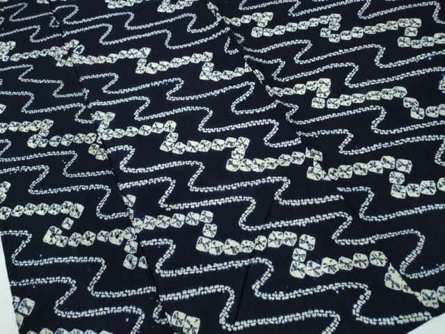 平和屋着物∴夏物　浴衣　有松鳴海絞り　流水文　綿　逸品　CAAW1198ng_2