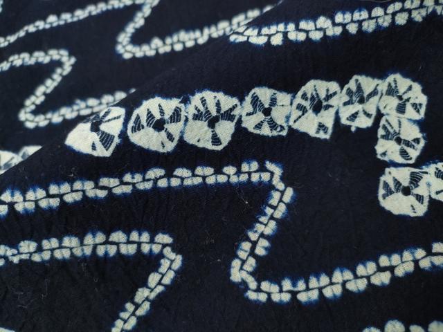 平和屋着物∴夏物　浴衣　有松鳴海絞り　流水文　綿　逸品　CAAW1198ng_4