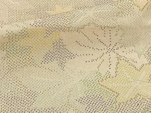 平和屋着物▽本場大島紬 単衣 薩摩結城 葉尽くし 正絹 逸品 CAAW1235xi