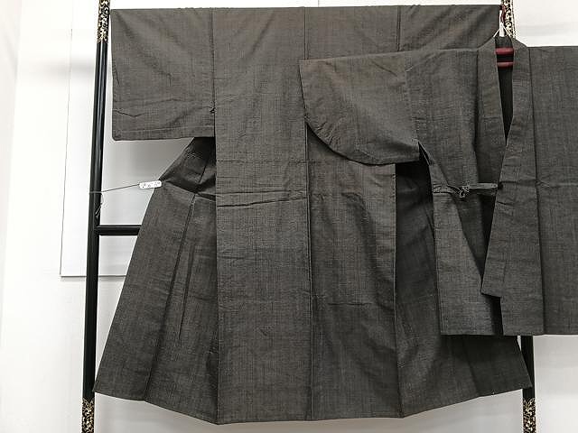 平和屋着物▽男性　紬　道中着セット　単衣　霞文　正絹　逸品　CAAW1241xi