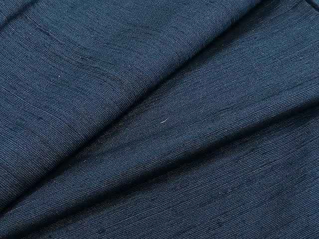 平和屋着物▽男性　紬　単衣　濃藍色　正絹　逸品　CAAW1252xi