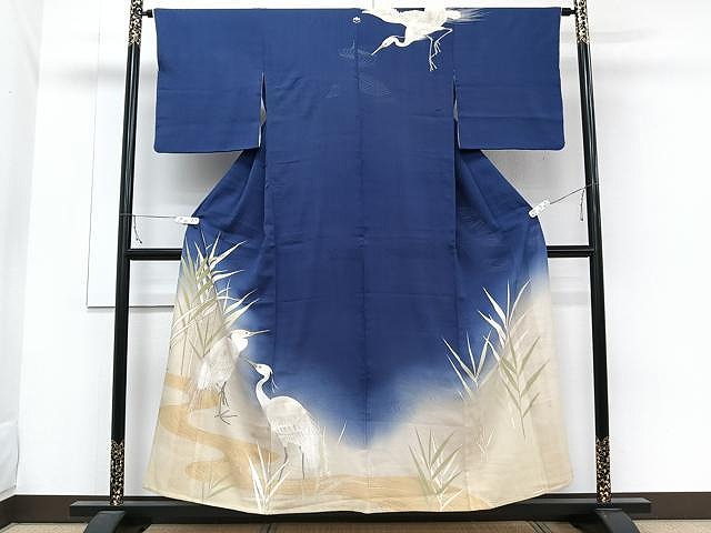 平和屋着物▽訪問着　単衣　刺繍　鷺沼　金彩　正絹　逸品　CAAW1256xi