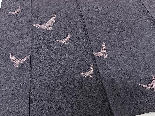 平和屋着物▽染色作家　斉藤三才　訪問着　単衣　刺繍　飛鳥文　寿光織　褐色　やまと誂製　反端付き　正絹　逸品　CAAW1265xi_2