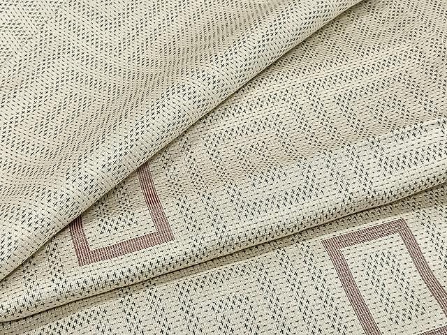 平和屋着物▽上質な紬　単衣　幾何学文　正絹　逸品　CAAW1339xi