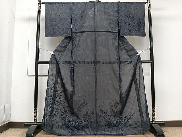 平和屋着物▽訪問着　単衣　無双　手描き　紗袷　紗×紗　草花文　金彩　正絹　逸品　CAAW1350xi