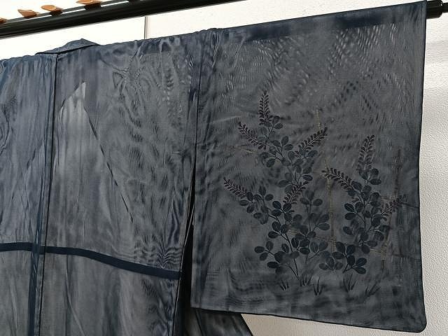 平和屋着物▽訪問着　単衣　無双　手描き　紗袷　紗×紗　草花文　金彩　正絹　逸品　CAAW1350xi_2