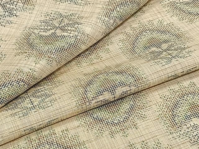 平和屋着物▽上質な紬　単衣　吉祥文　正絹　逸品　CAAW1353xi