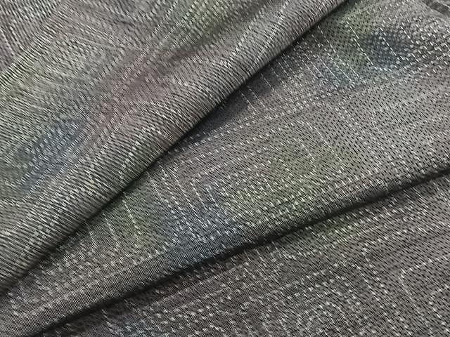 平和屋着物▽上質な紬　単衣　幾何学文　正絹　逸品　CAAW1358xi