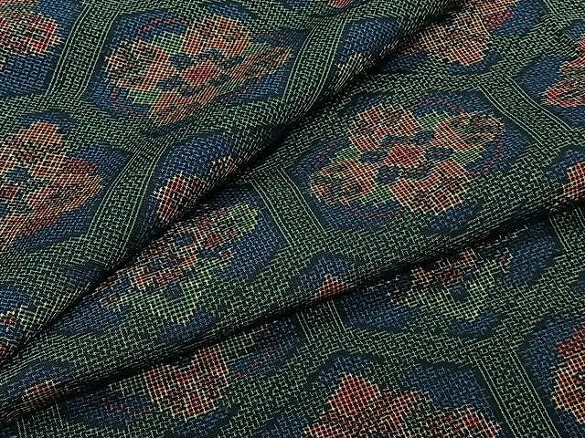 平和屋着物▽上質な紬　単衣　亀甲花文　正絹　逸品　CAAW1364xi