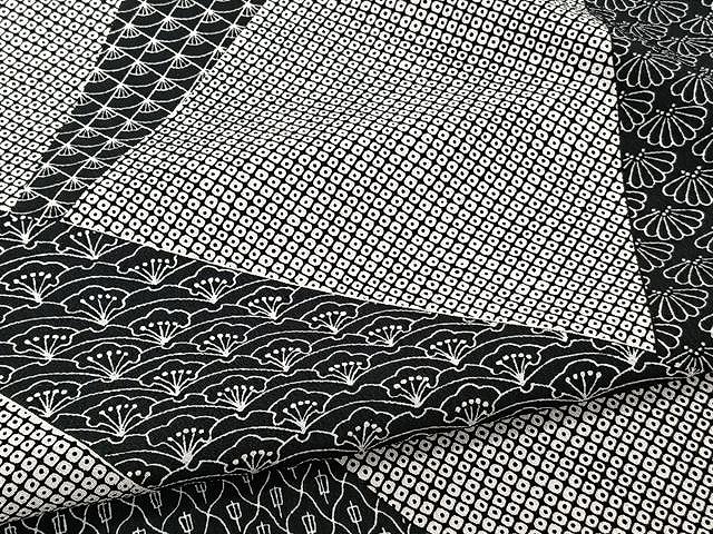 平和屋着物●訪問着　江戸小紋　角通し　吉祥花文　黒地　やまと誂製　正絹　逸品　未使用　CAAU2745yc 平和屋着物○訪問着 江戸小紋 角通し 吉祥花文 黒地 やまと誂