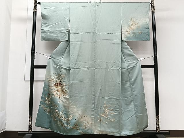 平和屋着物■訪問着　地紙御所解花文　暈し染め　金彩　逸品　未使用　BAAI2918hj 平和屋着物□訪問着 地紙花文 暈し染め 金彩 正絹 逸品