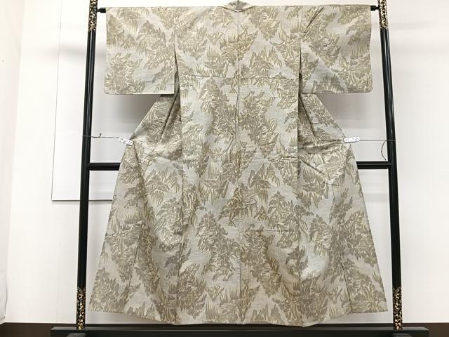 平和屋着物▽上質な紬　単衣　風景文　正絹　逸品　CAAW1531xi 平和屋着物▽上質な紬 単衣 風景文 正絹 逸品 CAAW1531xi 平和屋