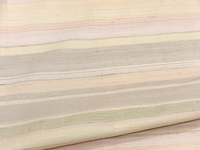 平和屋着物▽紅花紬 米沢 訪問着 単衣 霞文 正絹 逸品 CAAW1532xi