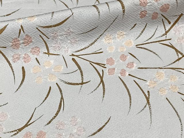 平和屋着物▽訪問着 単衣 絞り 草花文 金彩 正絹 逸品 CAAW1542xi 付け