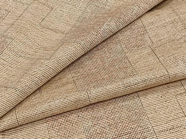 平和屋着物▽上質な紬　単衣　幾何学文　正絹　逸品　CAAW1547xi