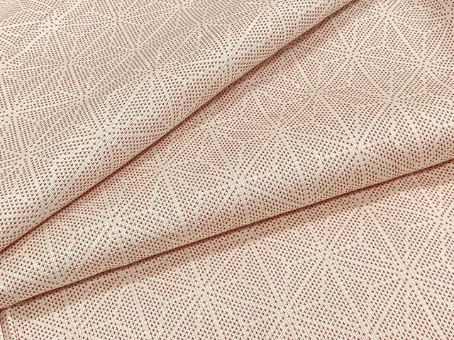 平和屋着物▽上質な紬　単衣　麻の葉文　正絹　逸品　CAAW1548xi