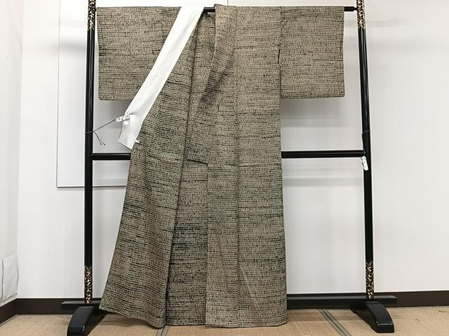 平和屋着物▽本塩沢　単衣　変わり格子　正絹　逸品　DAAP7380du 平和屋着物▽本塩沢 単衣 変わり格子 正絹 逸品 DAAP7380du