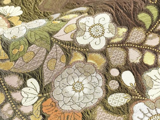 六通柄袋帯　『辻が花』　金銀糸　逸品【K】 平和屋着物□六通柄袋帯 辻が花 美輝 金銀糸 逸品 未使用 an0993