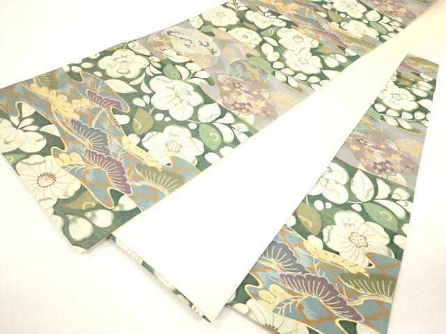 平和屋着物○六通柄袋帯 辻が花 金糸 正絹 逸品 CAAW1724ak 袋帯