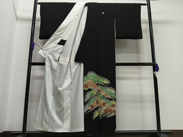 平和屋着物□豪華黒留袖 駒刺繍 笠松吉祥文 金彩 正絹 逸品 CAAW6093kb