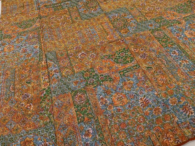 平和屋着物□上質な小紋 更紗花文 正絹 逸品 CAAW2144ua 平和屋着物