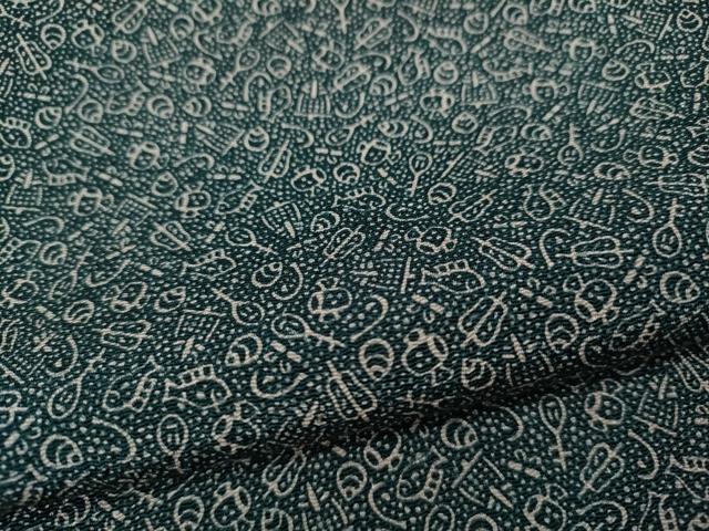 平和屋着物▽江戸小紋 単衣 京友禅 宝尽くし文 反端付き 正絹