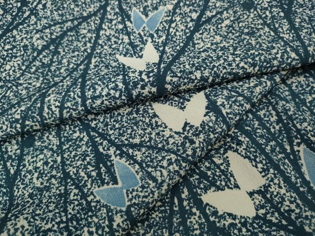 平和屋着物▽小紋　単衣　舞蝶樹林文　洗える着物　CAAW2804ut